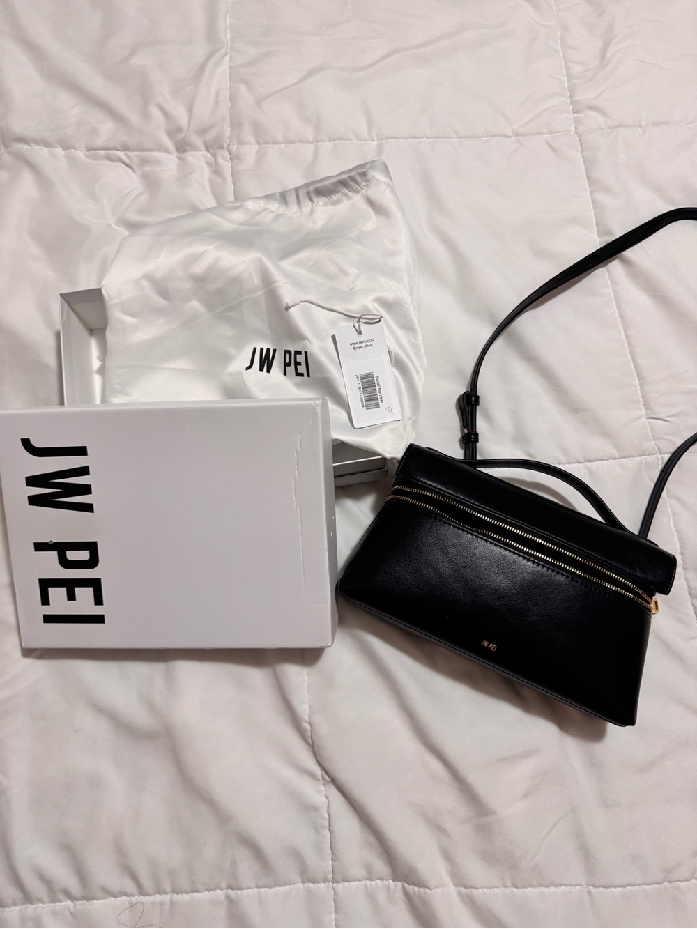 JW PEI Black Crossbody top handle Bag with GHW
